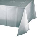 Touch Of Color Shimmering Silver Plastic Tablecloth, 108"x54", 12PK 01203